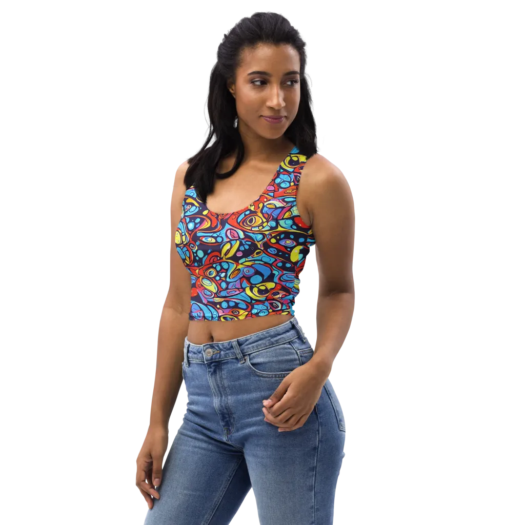 Neon Biomorph on Crop Top — Left Front