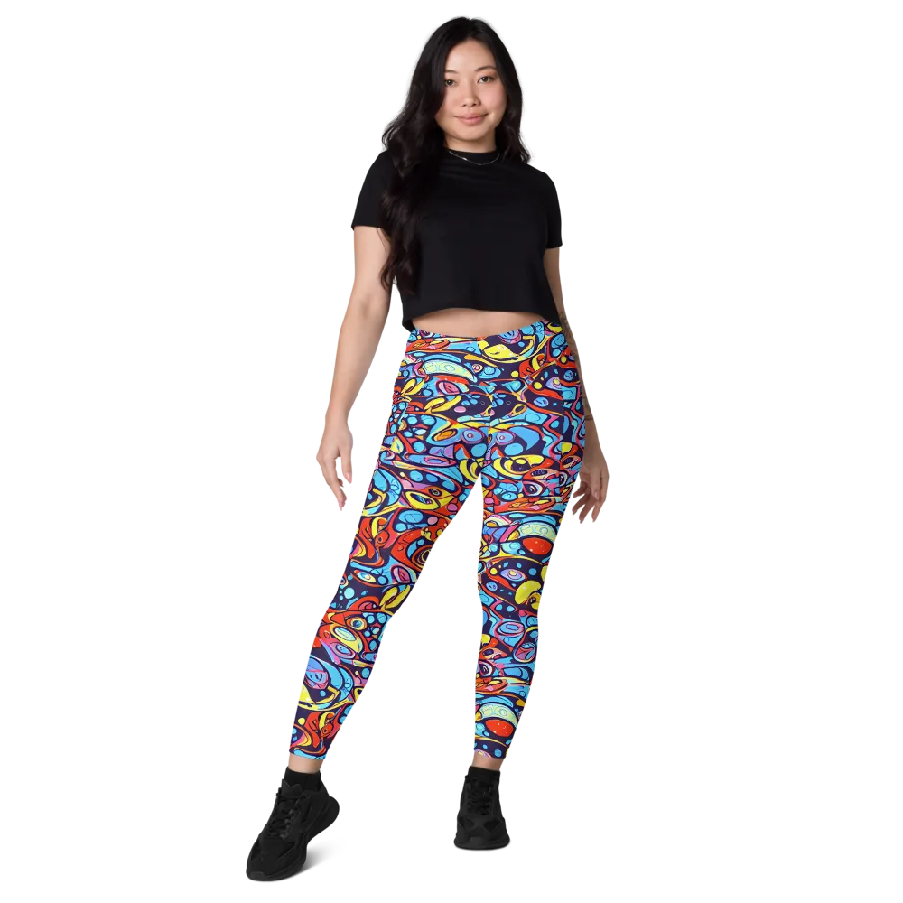 Neon Biomorph on Leggings with Pockets — Front