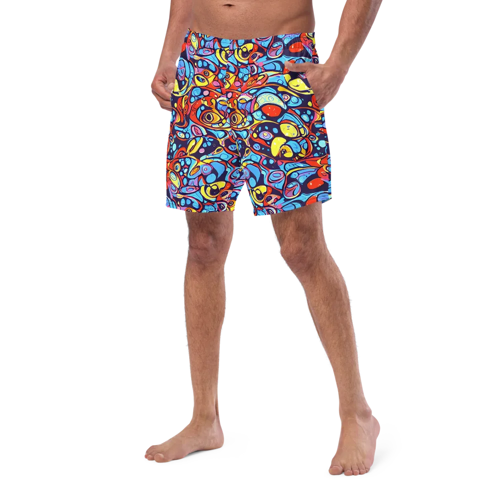 Neon Biomorph on Swim Trunks — Left Front