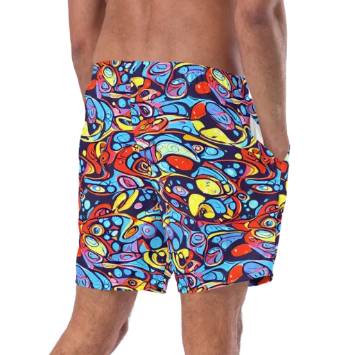 Neon Biomorph on a Swim Trunks