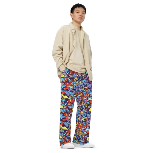 Neon Biomorph on a Wide-Leg Pants