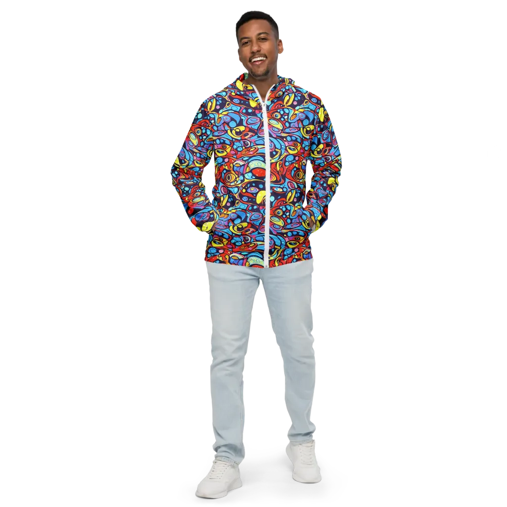 Neon Biomorph on Men's Windbreaker — Front