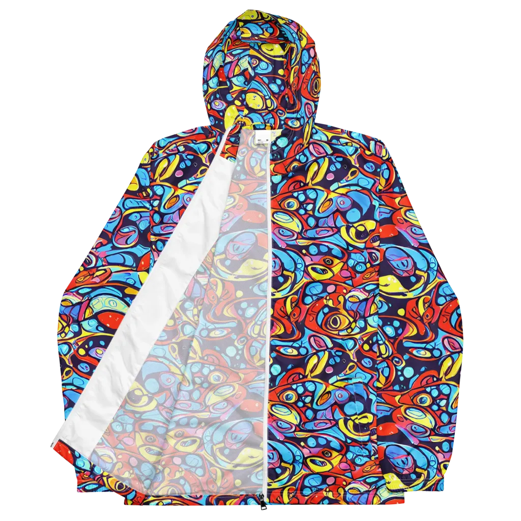 Neon Biomorph on Men's Windbreaker — Front