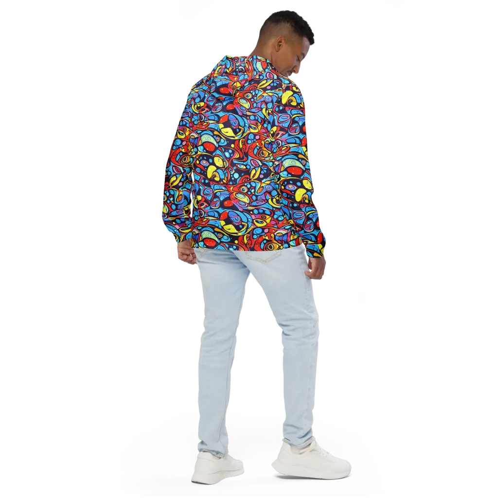 Neon Biomorph on Men's Windbreaker — Back
