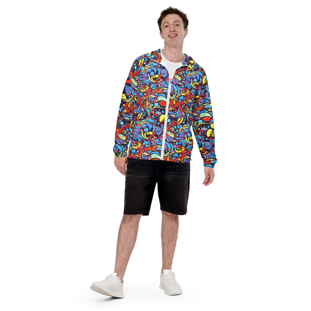 Neon Biomorph on Men's Windbreaker — Front