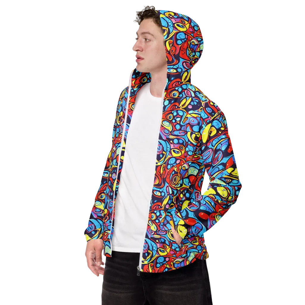 Neon Biomorph on Men's Windbreaker — Left Front