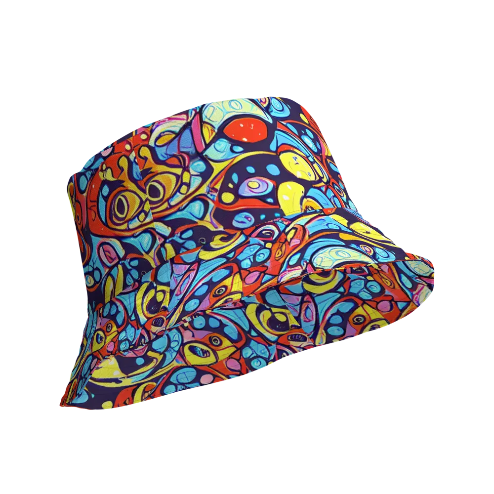 Neon Biomorph on Reversible Bucket Hat — Product details Outside