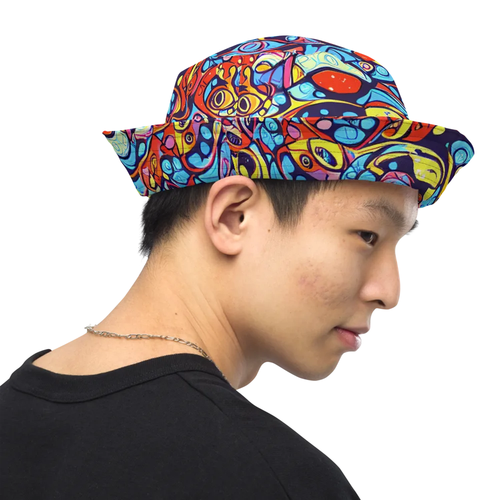 Neon Biomorph on Reversible Bucket Hat — Right Outside
