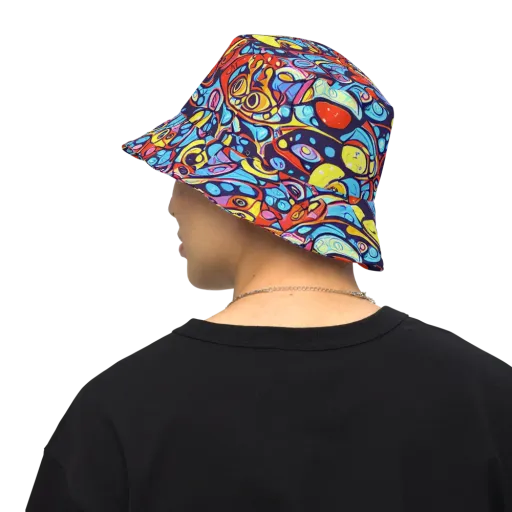 Neon Biomorph on a Reversible Bucket Hat