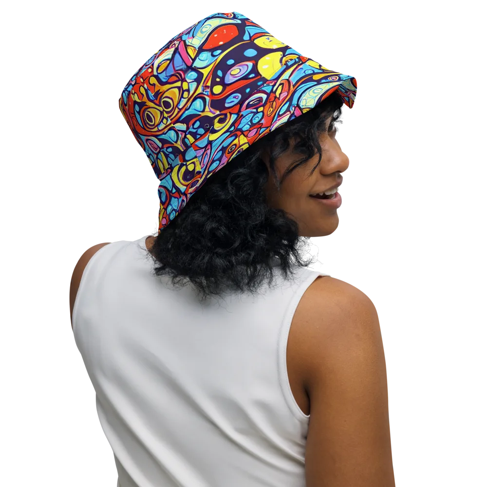 Neon Biomorph on Reversible Bucket Hat — Right Outside