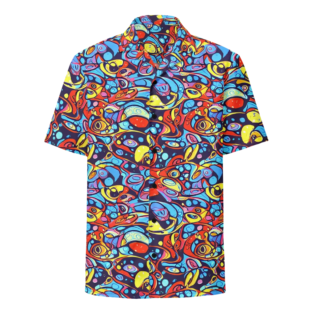 Neon Biomorph on Button Shirt — Front