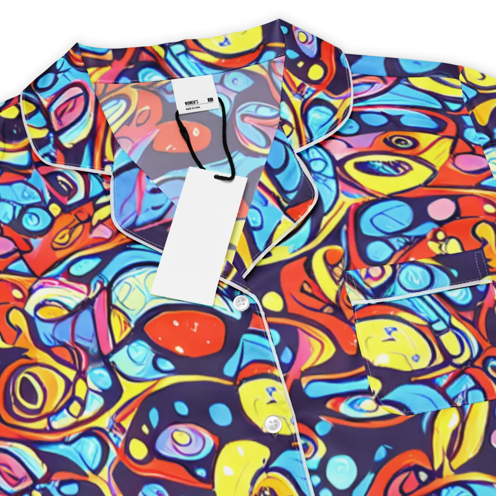 Neon Biomorph on Women's Short Sleeve Pajama Top — Product details