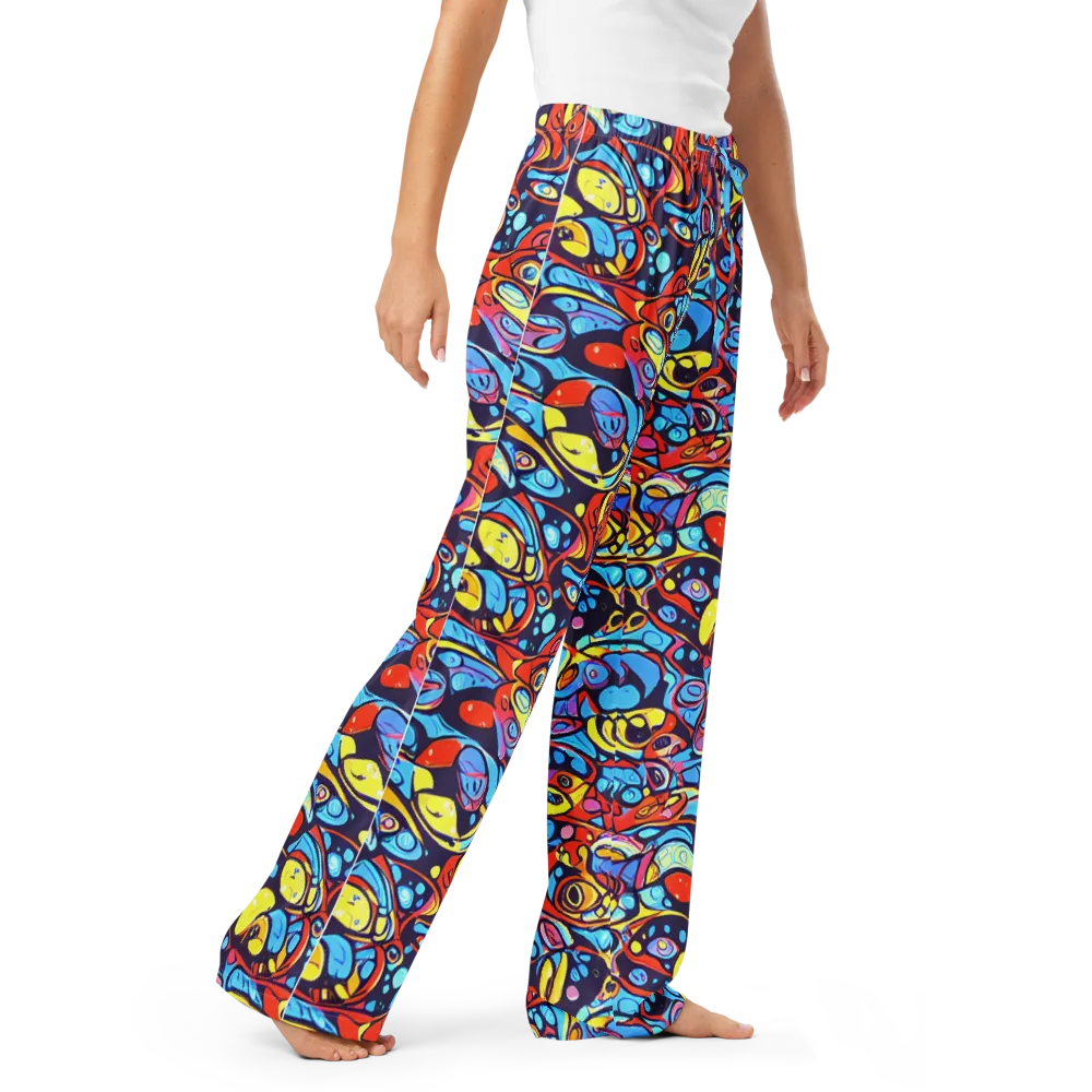 Neon Biomorph on Women's Pajama Pants — Right Front