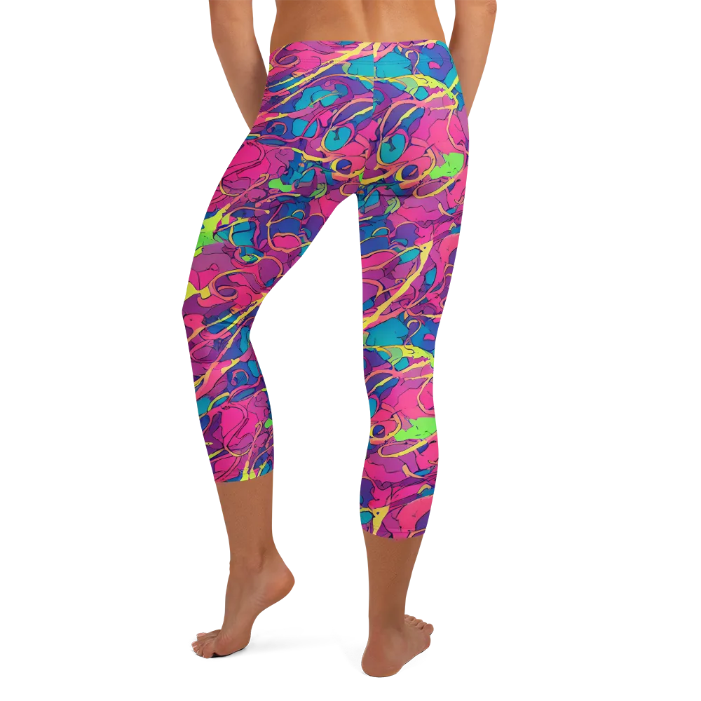 Magenta Velocity on Capri Leggings — Back