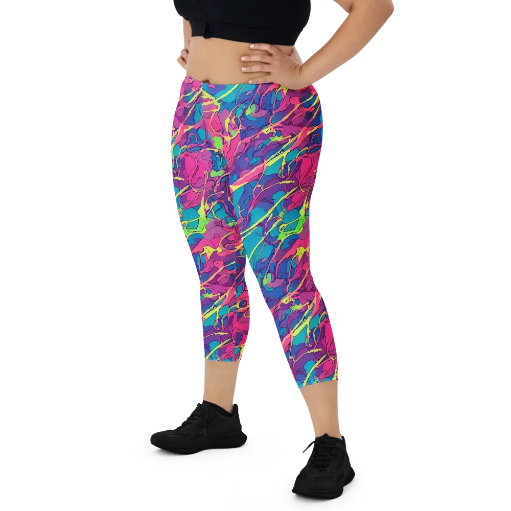 Magenta Velocity on Capri Leggings — Front