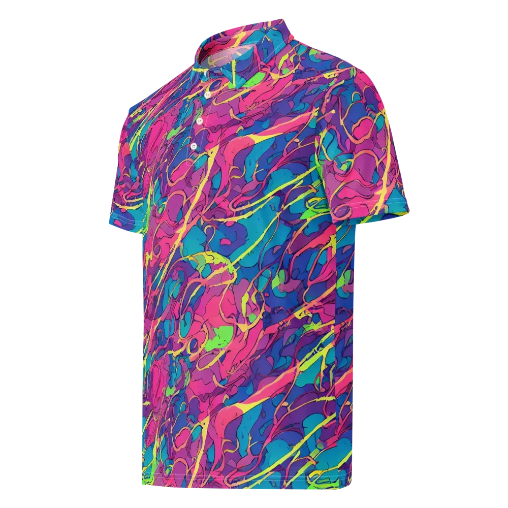 Magenta Velocity on Men's Slim Fit Polo Shirt — Left Front