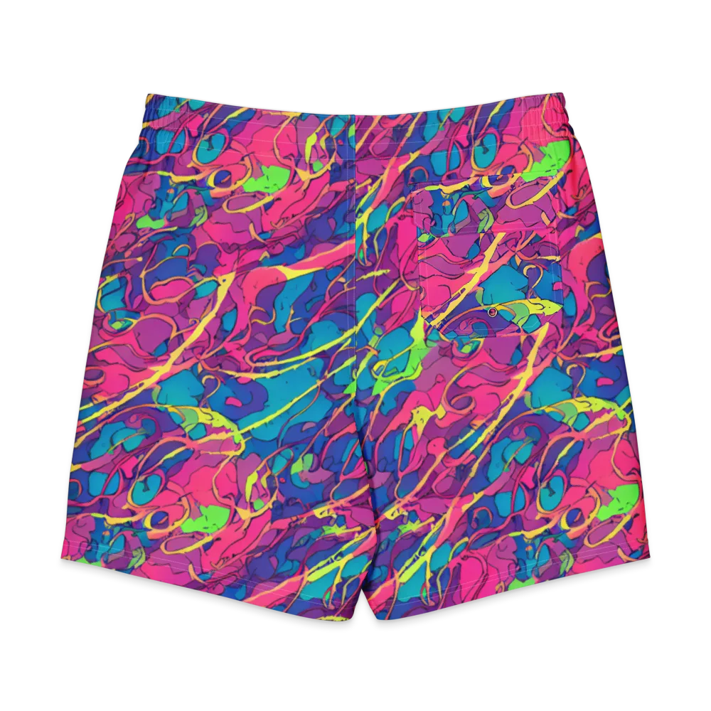 Magenta Velocity on Men's Board Shorts — Back
