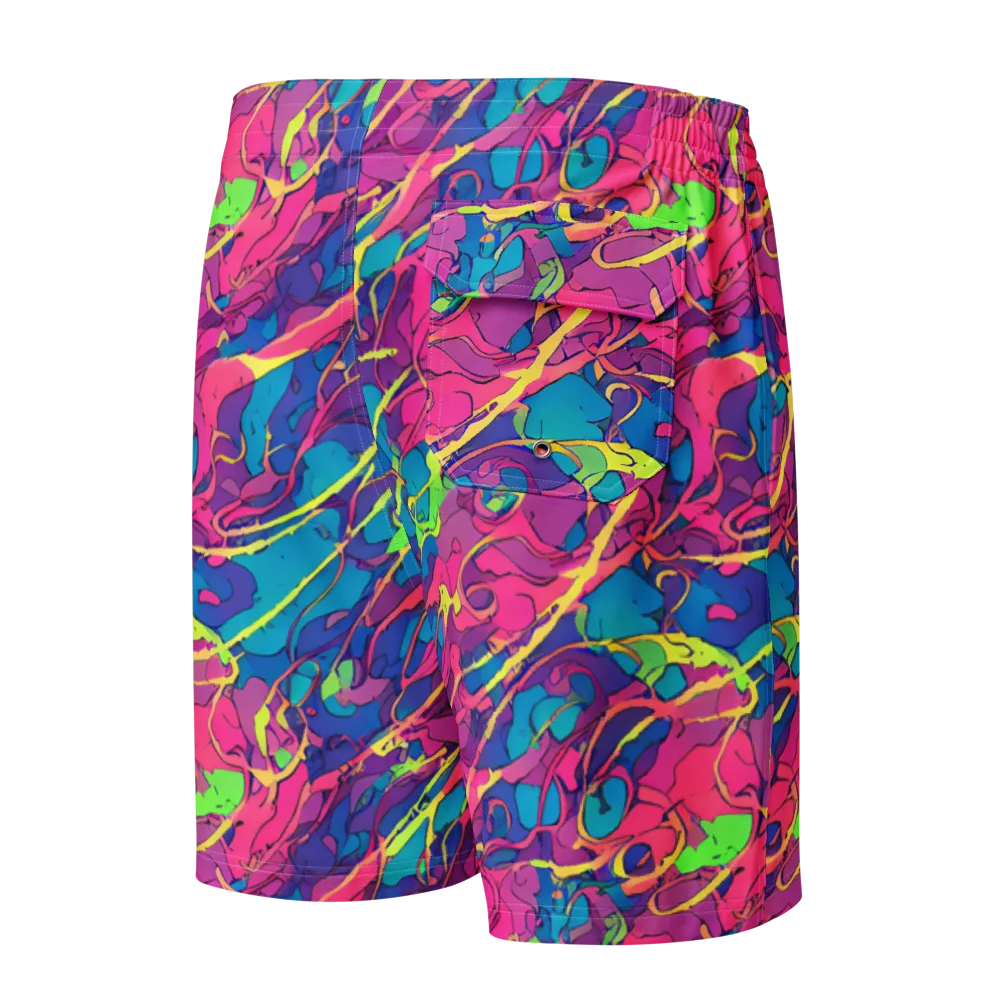 Magenta Velocity on Men's Board Shorts — Back