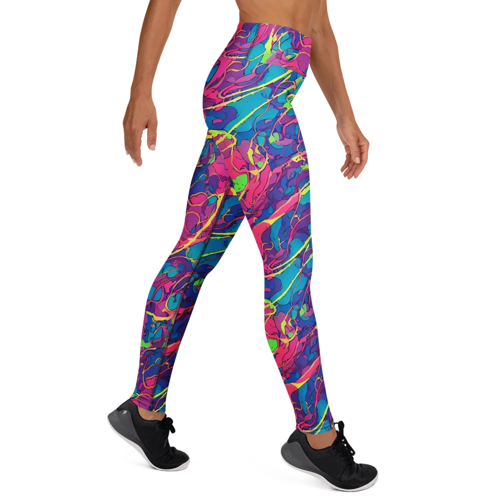 Magenta Velocity on Yoga Leggings — Right