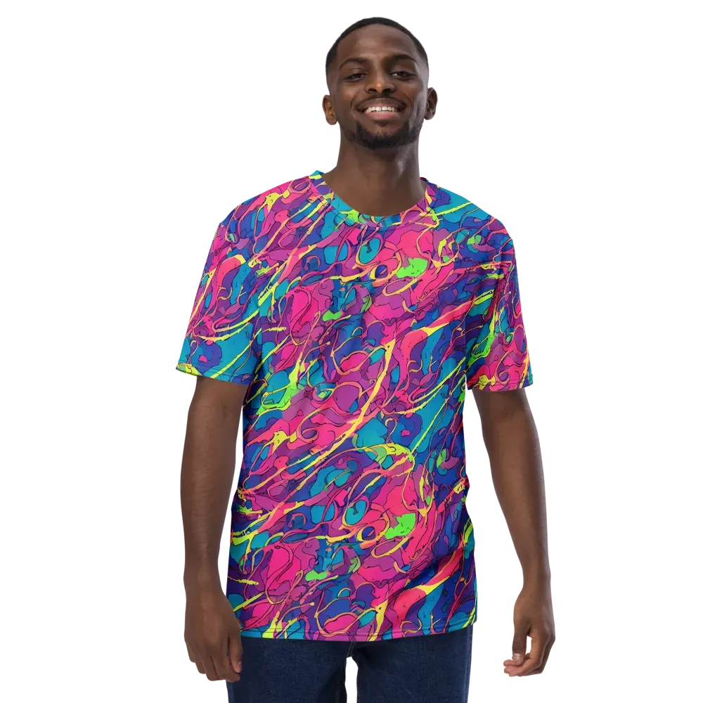 Magenta Velocity on Men's Crew Neck T-Shirt — Front