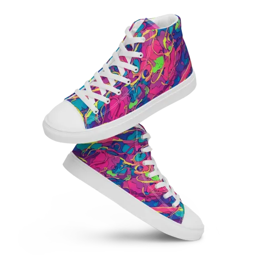 Magenta Velocity on a Men's High Top Canvas Shoes