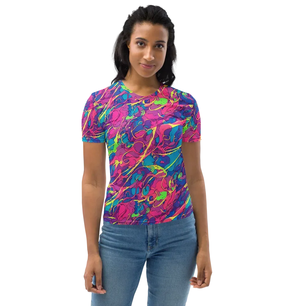 Magenta Velocity on Women's Crew Neck T-Shirt — Front