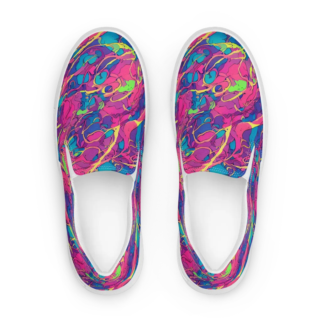Magenta Velocity on Men's Slip-On Canvas Shoes — Front