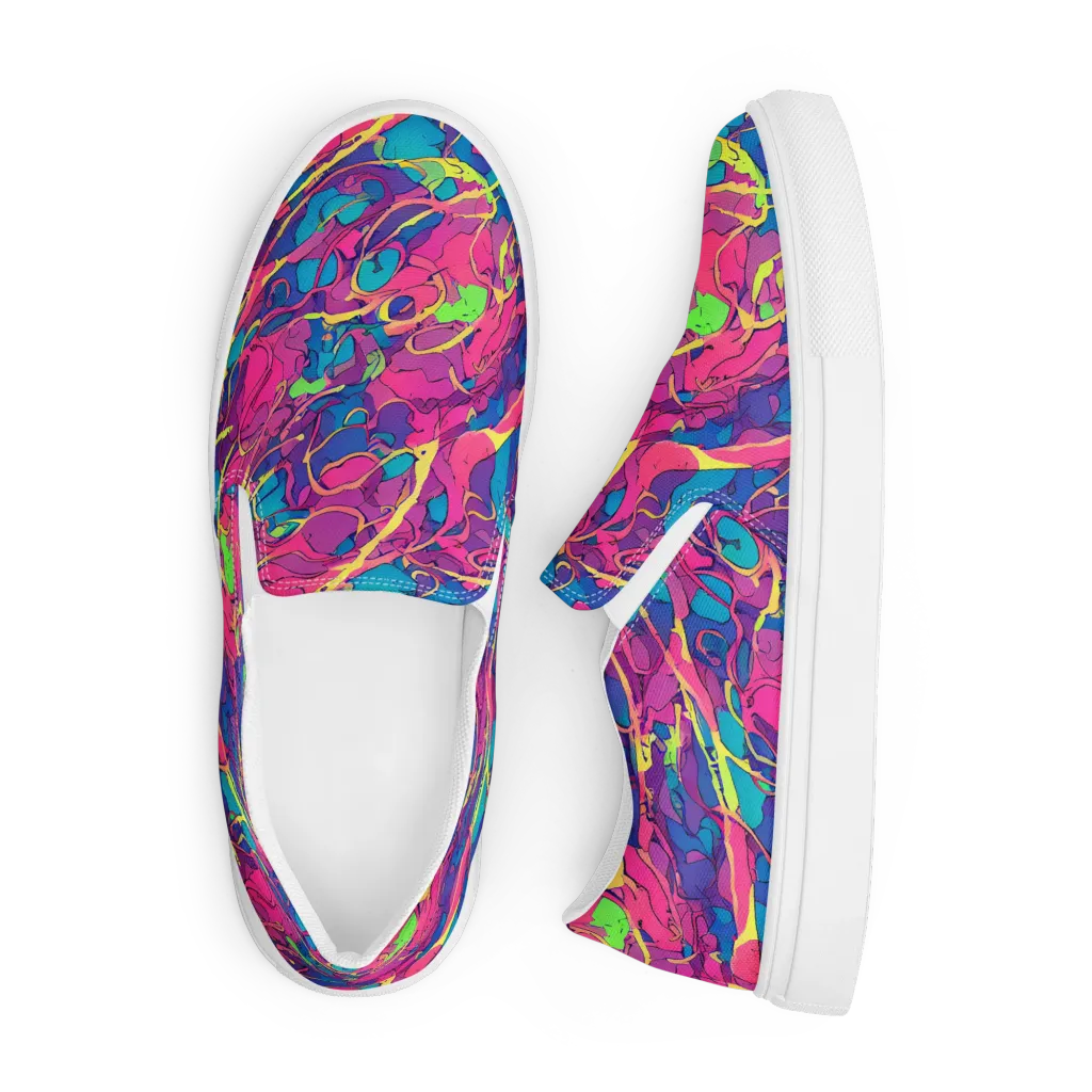 Magenta Velocity on Men's Slip-On Canvas Shoes — Front