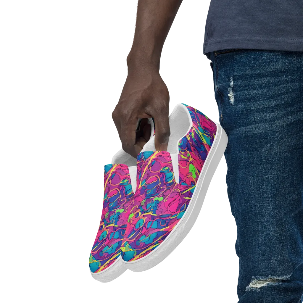 Magenta Velocity on Men's Slip-On Canvas Shoes — Left Front