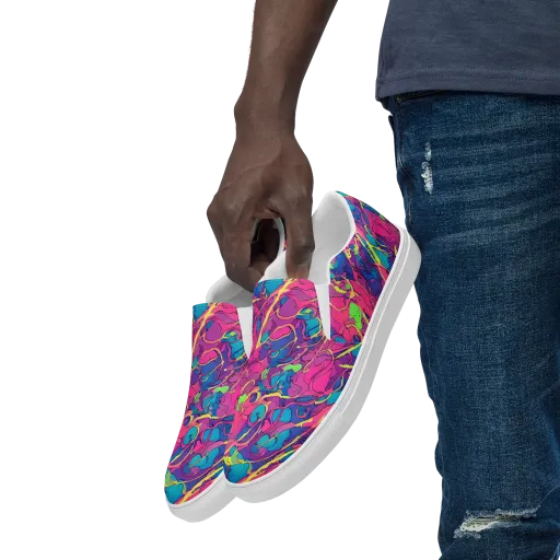 Magenta Velocity on a Men's Slip-On Canvas Shoes
