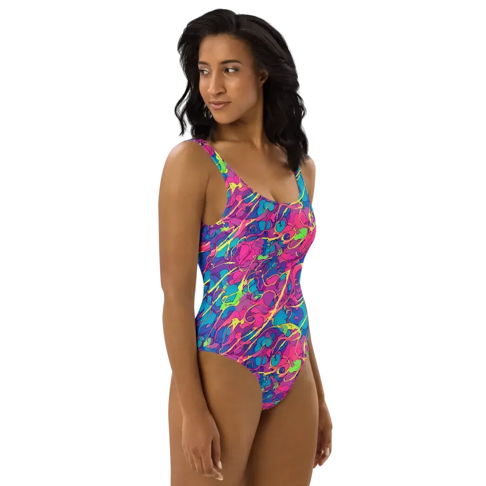 Magenta Velocity on One-Piece Swimsuit — Right