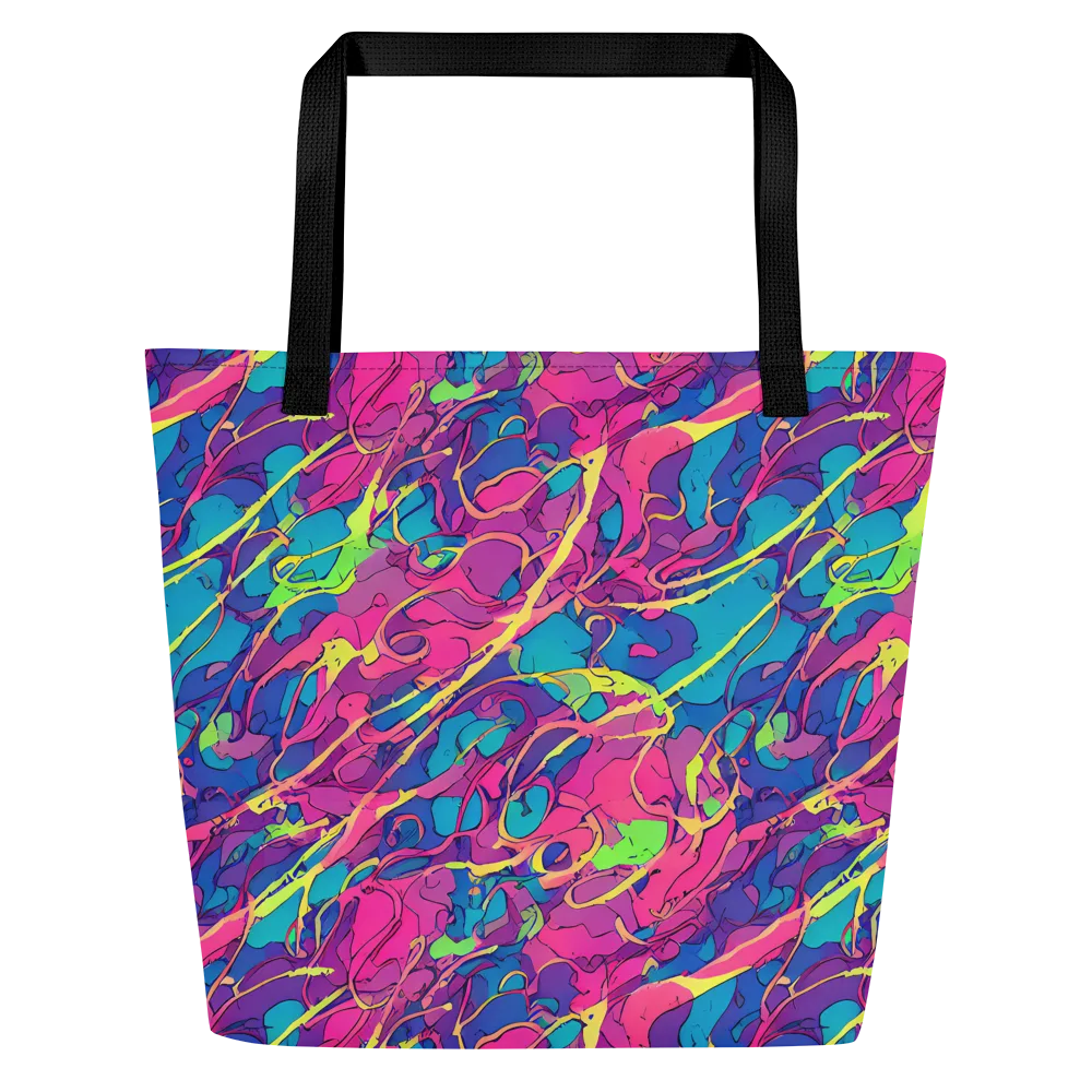 Magenta Velocity on Large Tote Bag W/ Pocket — Front