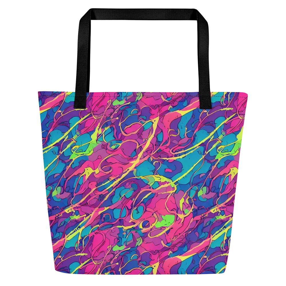 Magenta Velocity on Large Tote Bag W/ Pocket — Front