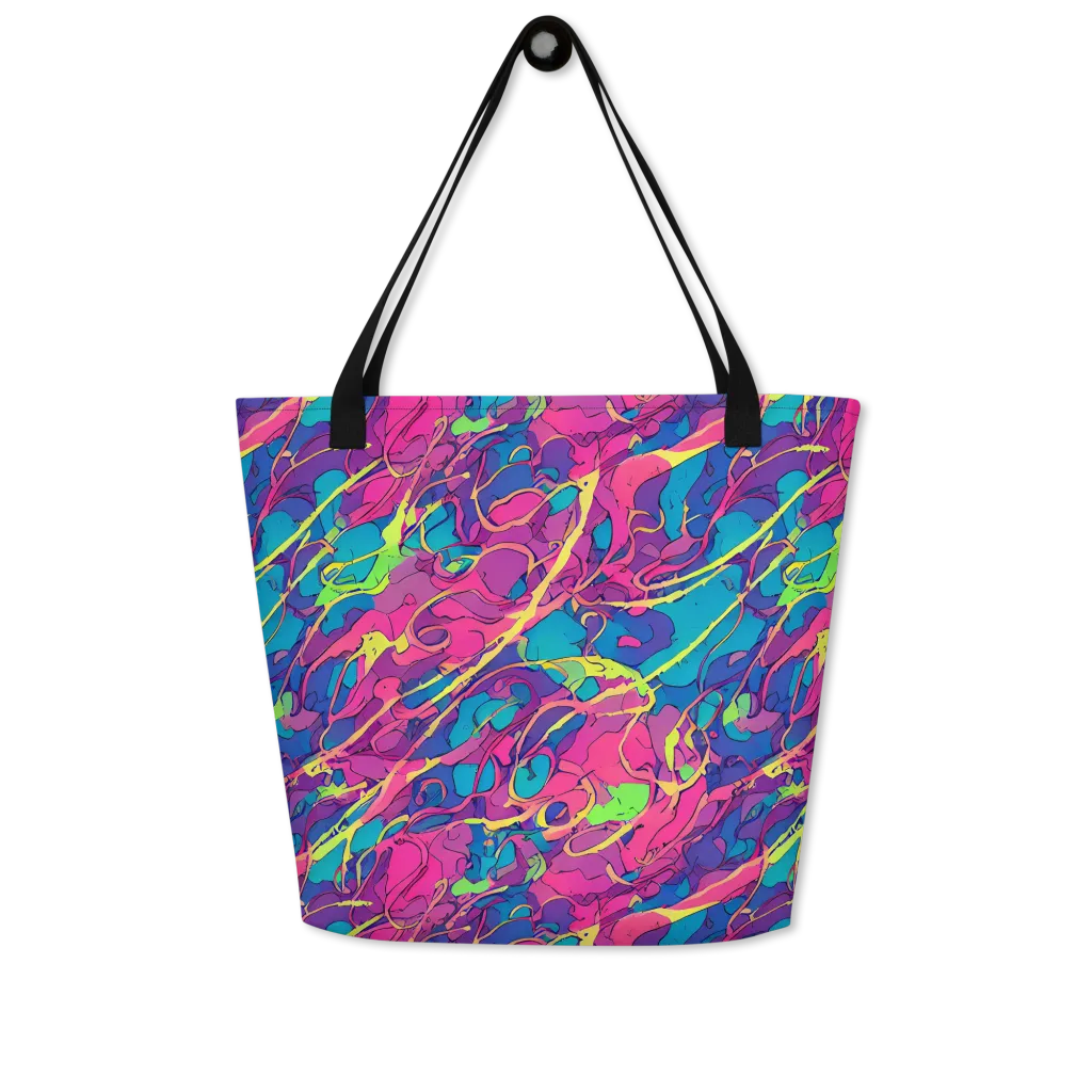 Magenta Velocity on Large Tote Bag W/ Pocket — Front