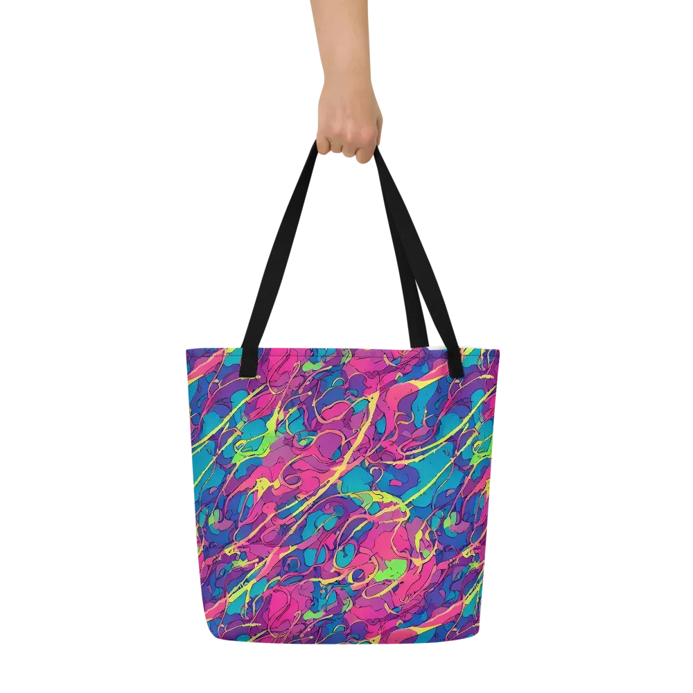 Magenta Velocity on Large Tote Bag W/ Pocket — Front