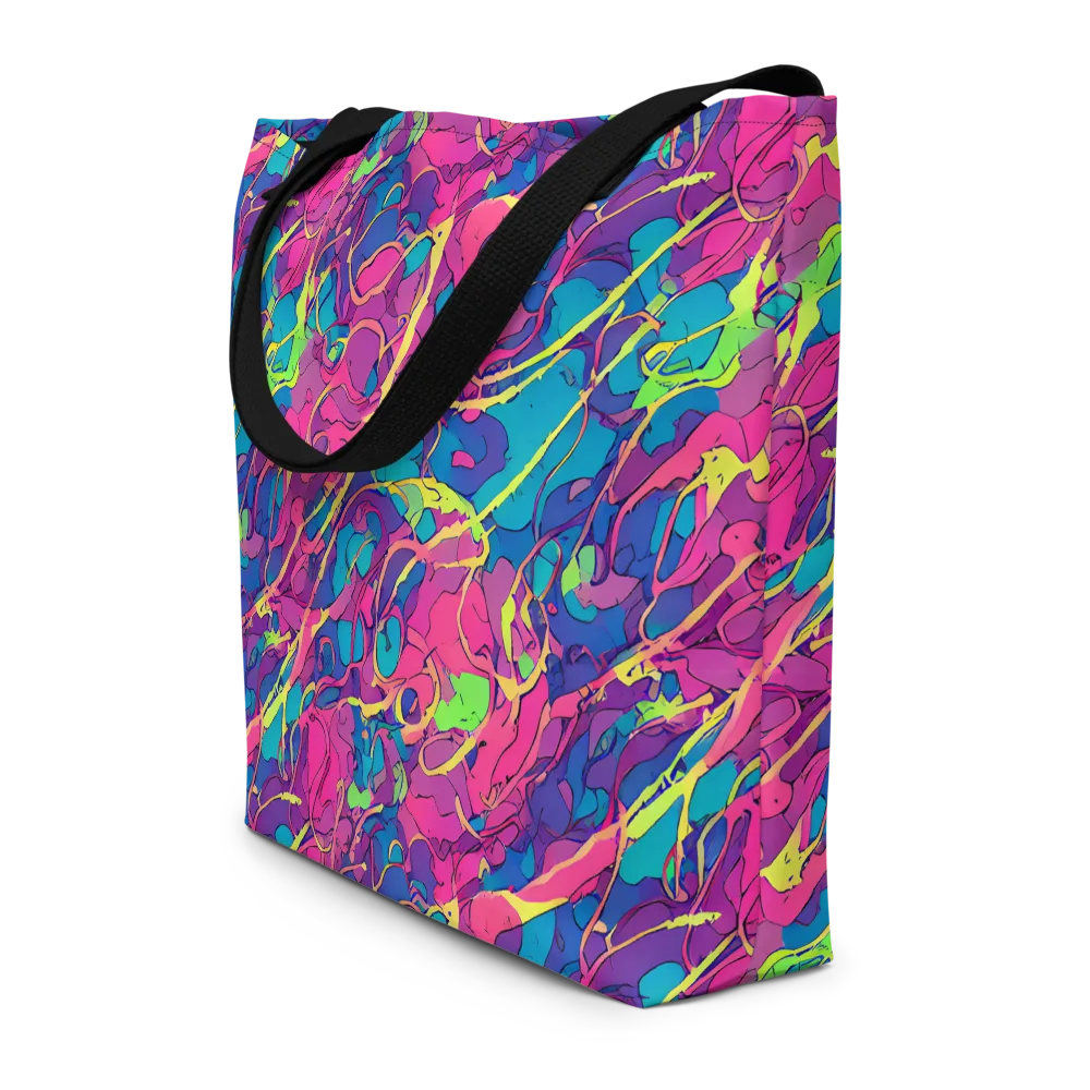 Magenta Velocity on Large Tote Bag W/ Pocket — Front