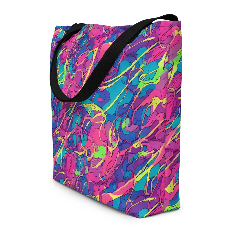 Magenta Velocity on Large Tote Bag W/ Pocket — Front