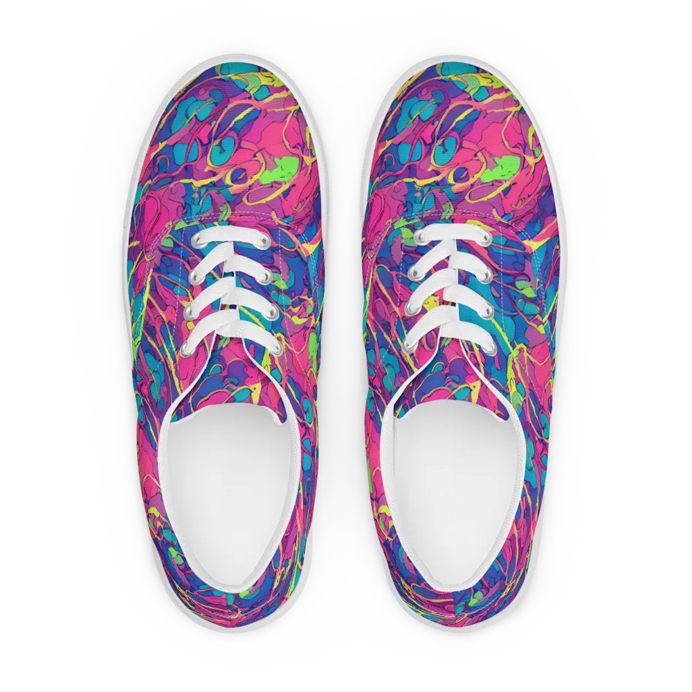 Magenta Velocity on Men's Lace-Up Canvas Shoes — Front