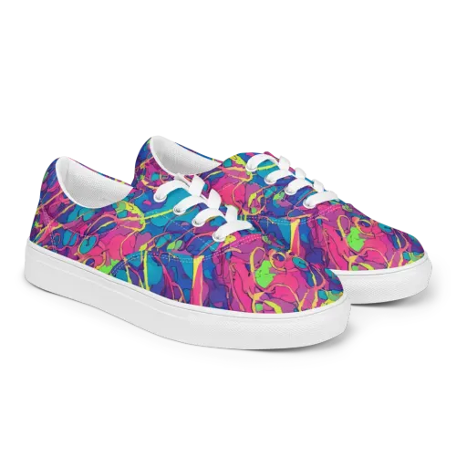 Magenta Velocity on a Men's Lace-Up Canvas Shoes