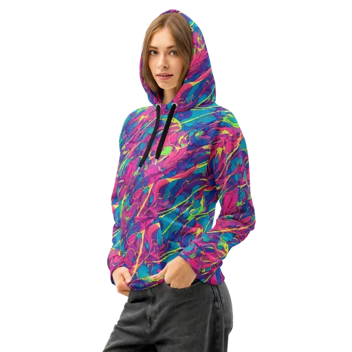 Magenta Velocity on a Cotton Hoodie