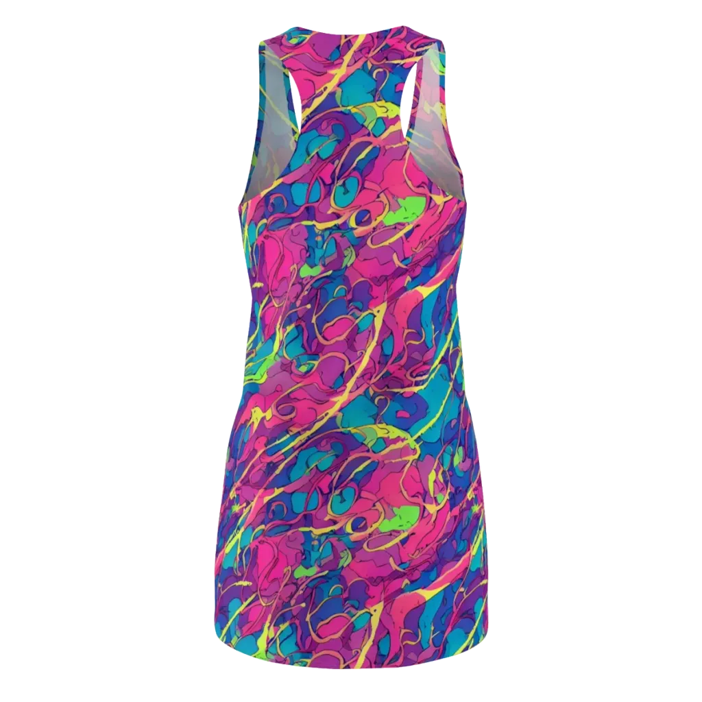 Magenta Velocity on Racerback Dress — Back