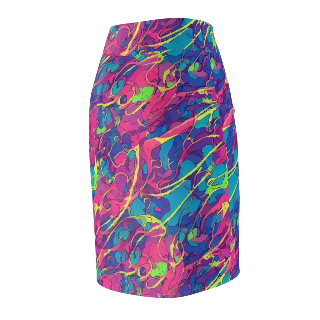 Magenta Velocity on Pencil Skirt — Back Side
