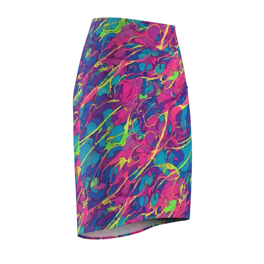 Magenta Velocity on Pencil Skirt — Front Side