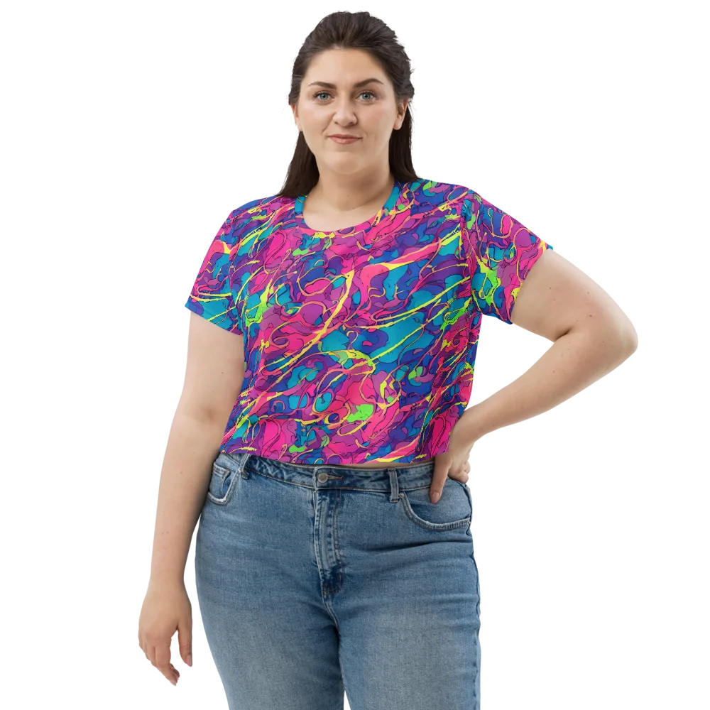 Magenta Velocity on Crop Tee — Front