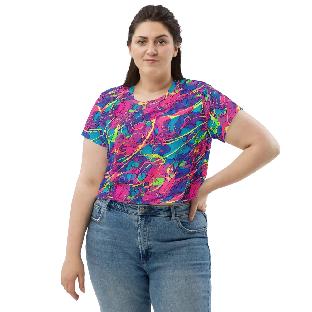Magenta Velocity on Crop Tee — Front