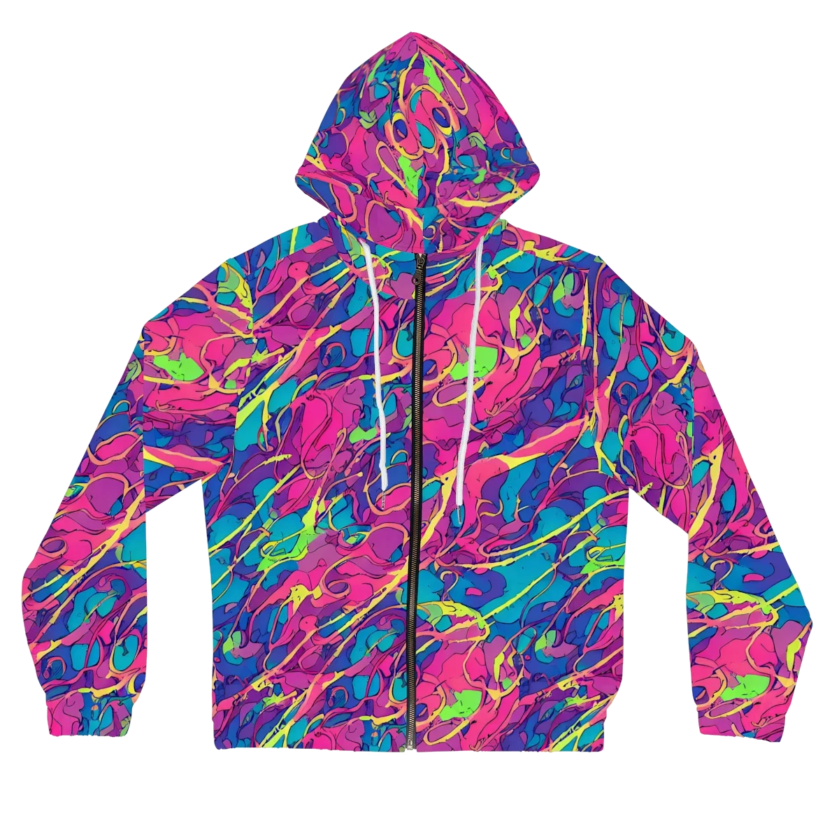 Magenta Velocity on Women's Full-Zip Hoodie — Front