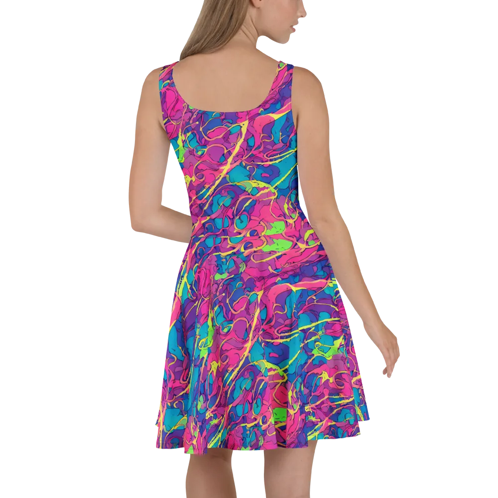Magenta Velocity on Skater Dress — Back