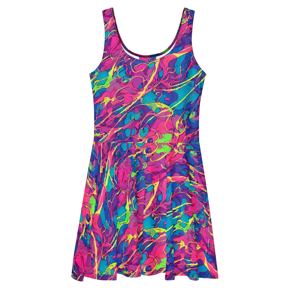 Magenta Velocity on Skater Dress — Front