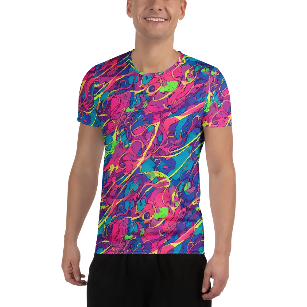 Magenta Velocity on Men's Athletic T-Shirt — Front