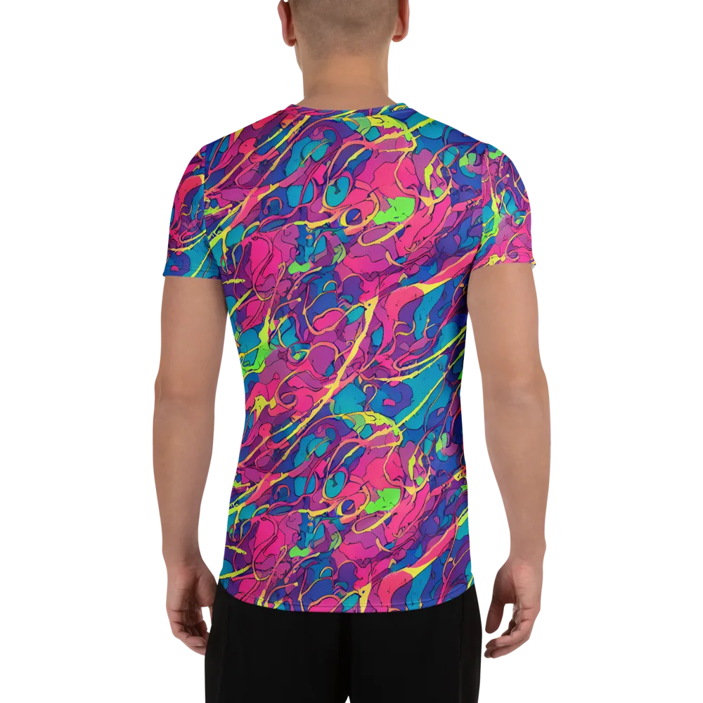 Magenta Velocity on Men's Athletic T-Shirt — Back